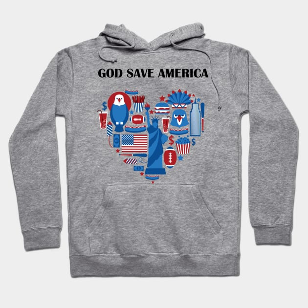 God Save America Hoodie by Dizzyland